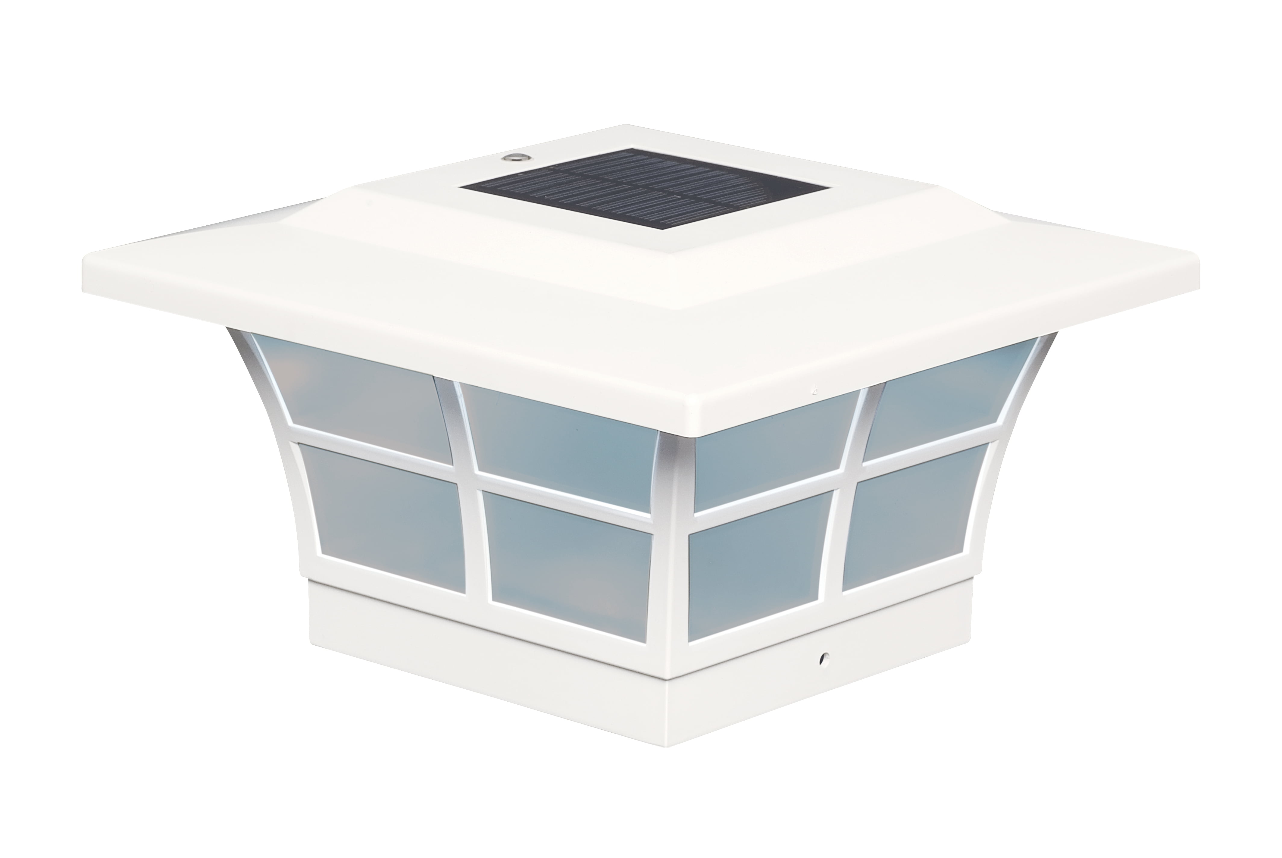 White Solar Powered LED Vinyl Fence Post Caps Multipack