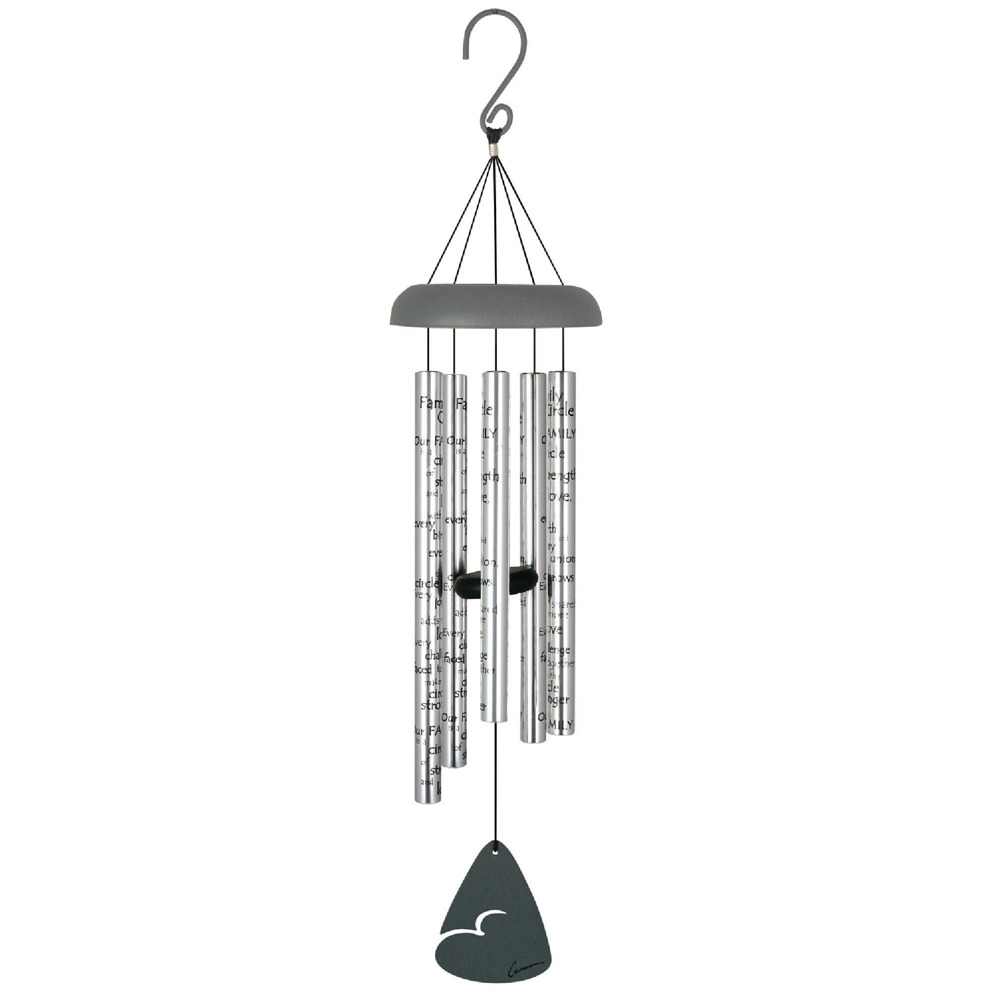 30" Silver Aluminum Family Sentiment Outdoor Wind Chime