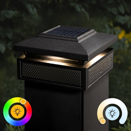CC Outdoor Living Smart Solar Powered Outdoor Post Cap - 6" - Black