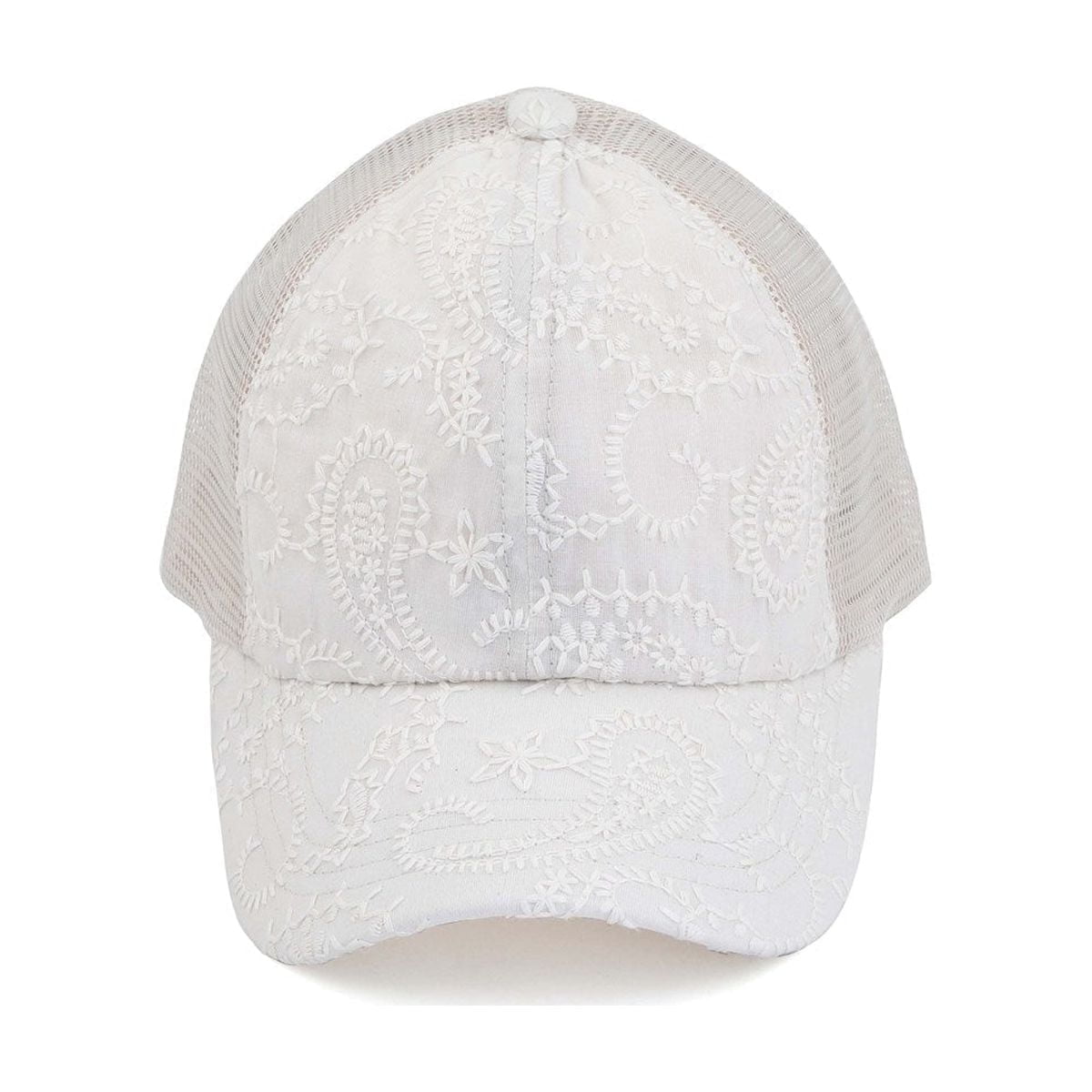 CC Paisley Criss-Cross Elastic Back Women's Ponytail Dad Cap Hat