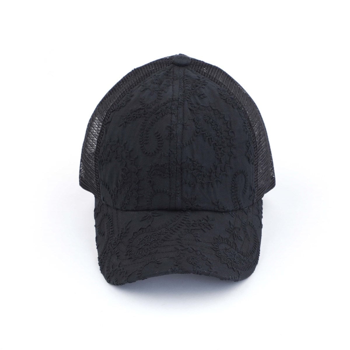 CC Paisley Criss-Cross Elastic Back Women's Ponytail Dad Cap Hat