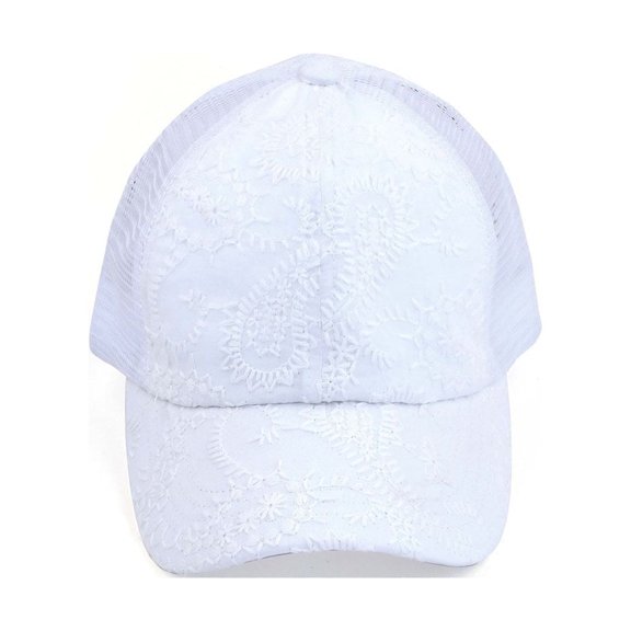 CC Paisley Criss-Cross Elastic Back Women's Ponytail Dad Cap Hat