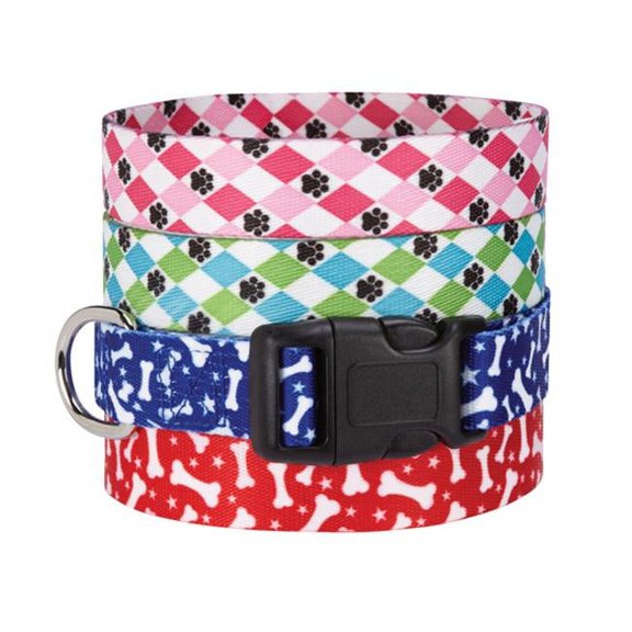 Casual Canine ZA1547 14 77 CC Pooch Patterns Collar 14-20 In Pink Argyle