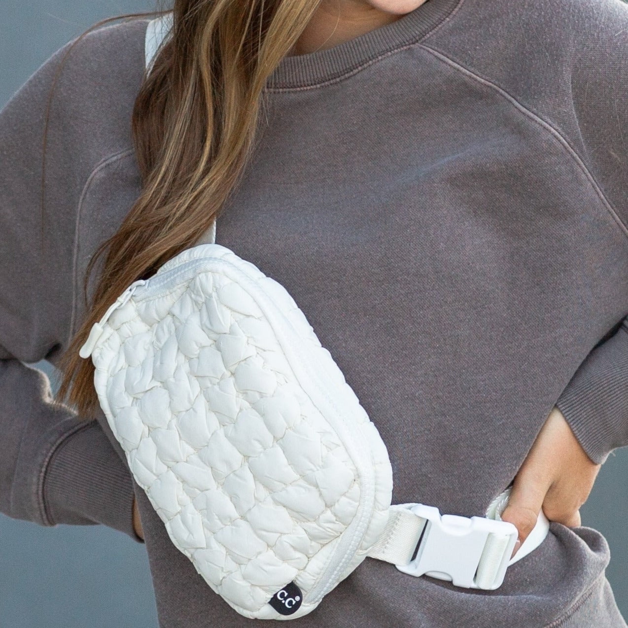CC Quilted Puffer Belt Bags Unisex Fanny Pack