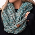 thumbnail image 1 of CC Scarf Crafted Infinity, Fits Adult and Kids, Teal Black Beige Four Tone, 1 of 6