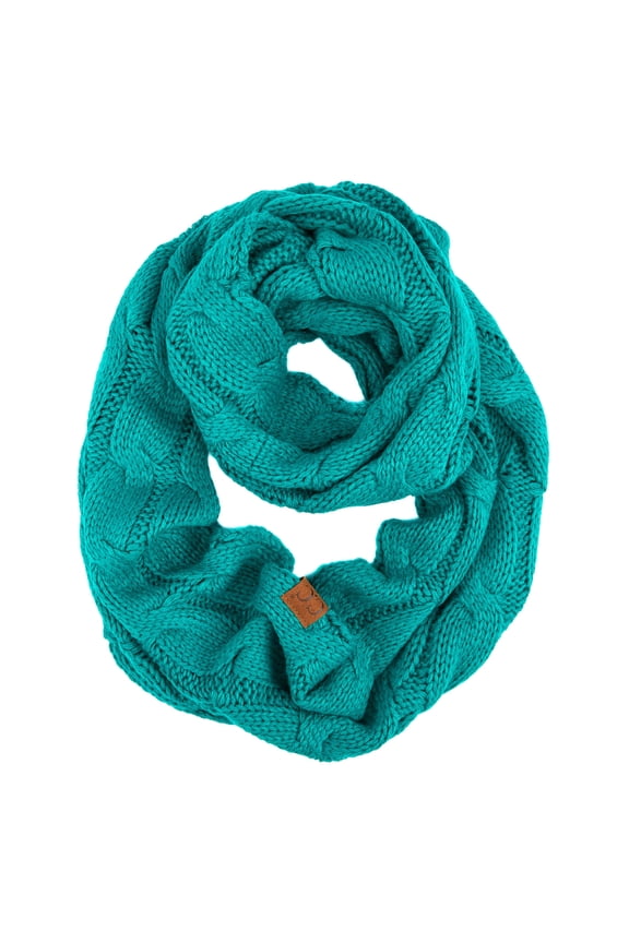 CC Scarf Infinty Crochet Crafted, Fits Adult and Kids, Sea Green