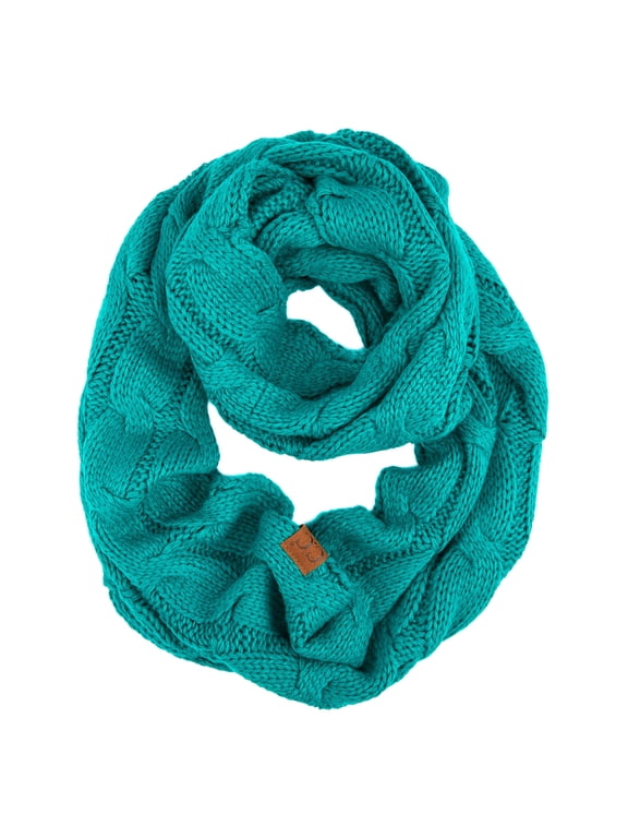 CC Scarf Infinty Crochet Crafted, Fits Adult and Kids, Sea Green