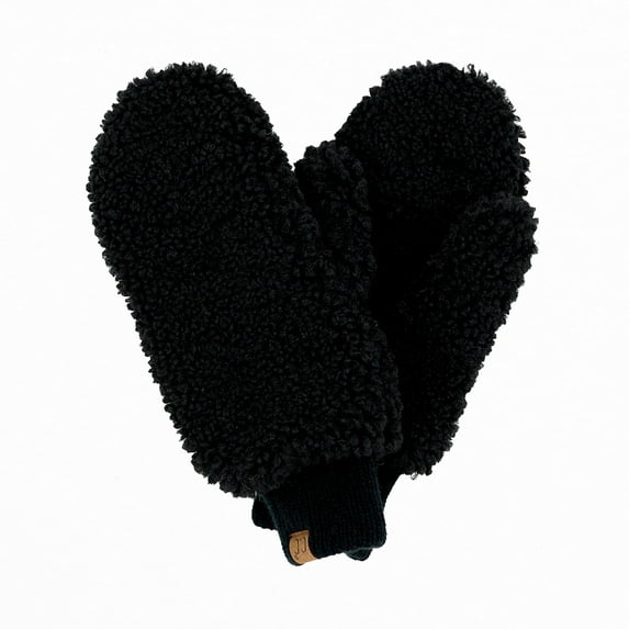 CC Soft Sherpa Accessible Mittens, Black