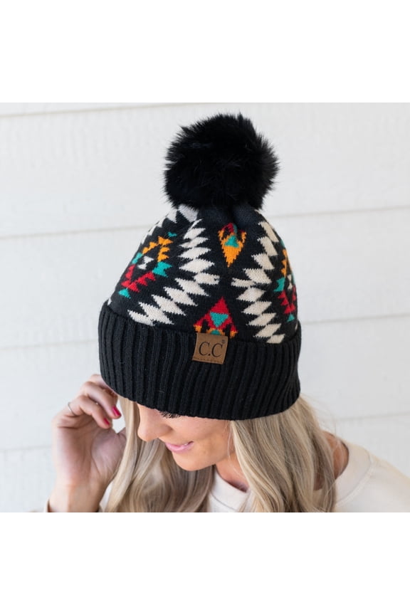 CC Southwest Aztec Western Print Women Teen or Kids Beanie Hats