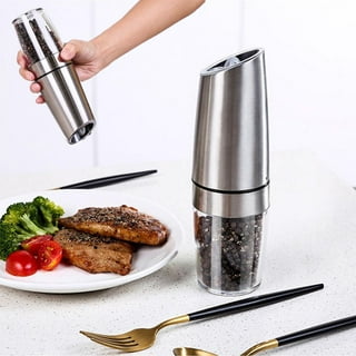 Electric Gravity Salt and Pepper Grinder – 4 AAA Batteries Powered