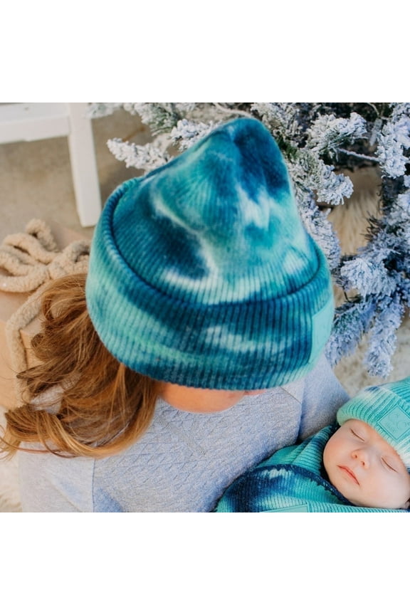 CC Teal Unisex Basic Tie Dye Beanie Hat for Toddler Ages 1-5 - Soft, Warm Hats for Babies and Toddlers - Cozy Winter Wear