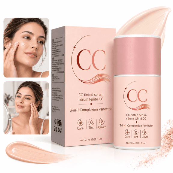 CC Tinted Serum Makeup, Color-Correcting Complexion Tint with Natural-Looking Coverage, Smooth Blendable Texture, 1.01 fl oz / 30 ml