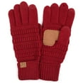 thumbnail image 1 of C.C Touchscreen Winter Gloves for Women, Burgundy, 1 of 6