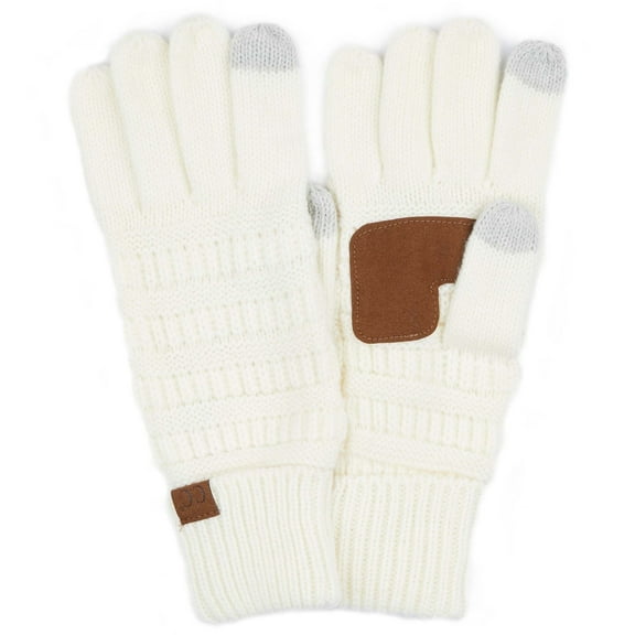 C.C Touchscreen Winter Gloves for Women, Ivory