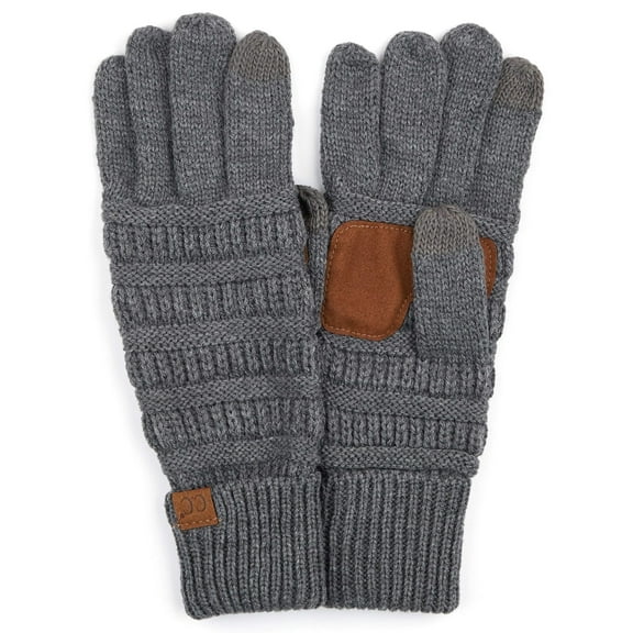 C.C Touchscreen Winter Gloves for Women, Dark Melange Grey