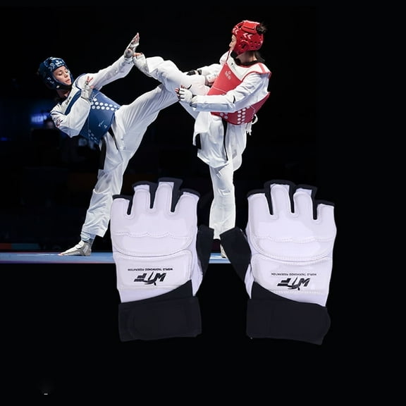 hwoehyo Adult XS White Wear-Resistant Sponge Boxing Gloves, 1 Pair for Grappling