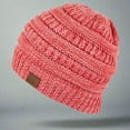 thumbnail image 1 of C.C Two-Tone Super Soft Beanie Cozy Knit Cap, Dark Rose, 1 of 5