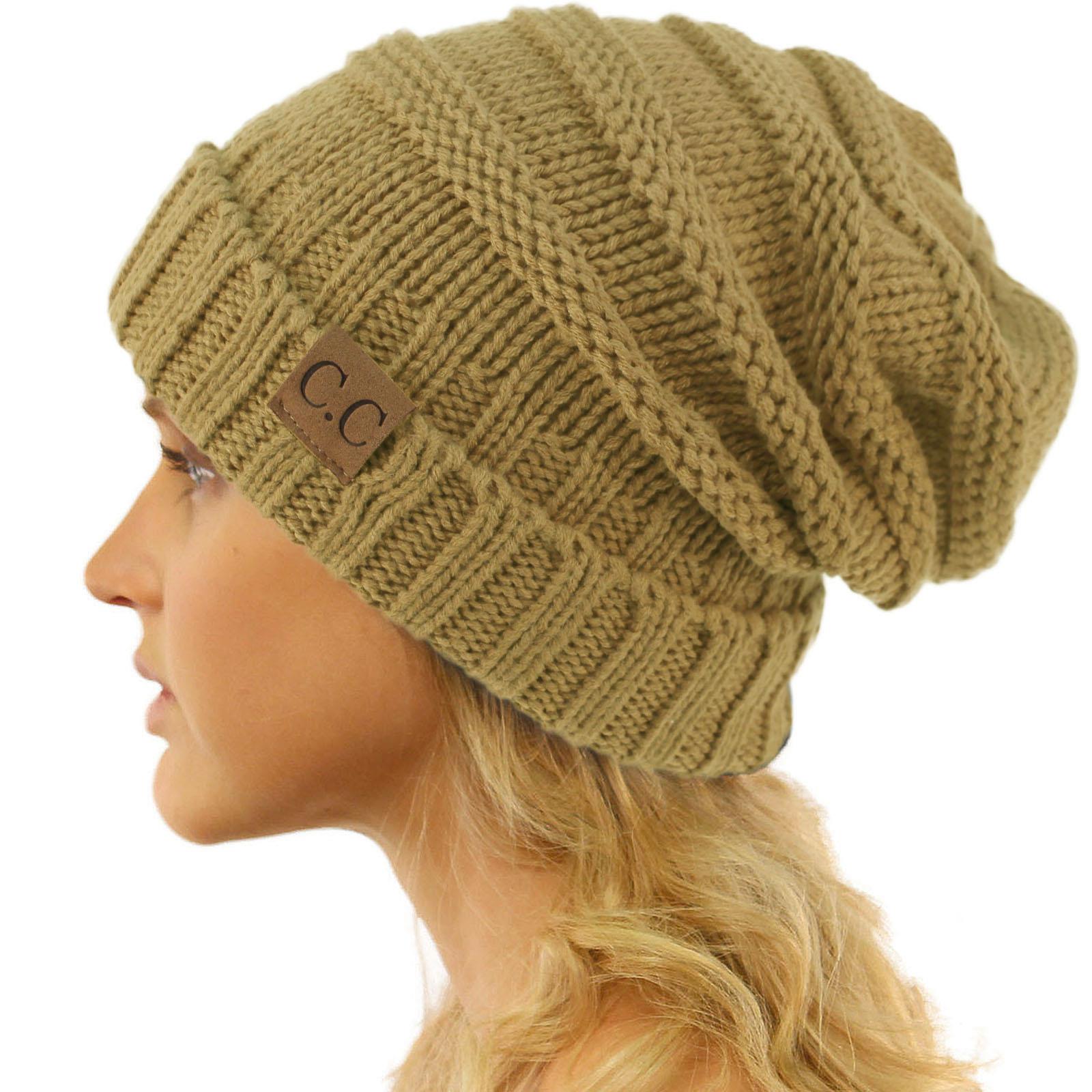 CC Winter Trendy Warm Oversized Chunky Baggy Stretchy Slouchy Skully Beanie Hat - image 1 of 2