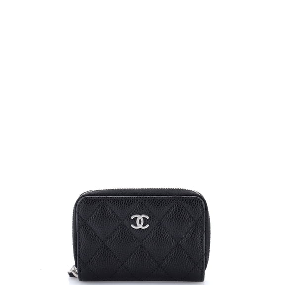 CC Zip Coin Purse Quilted Caviar Small By Rebag