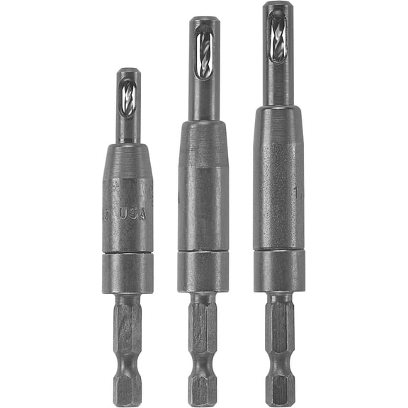 CC2430 3-Piece Clic-Change 1/4 in. Self-Centering Drill Bit Assorted Set & SP515 5 Piece Hex Shank Countersink Drill Bit Set with #6, #8, #10, and #12