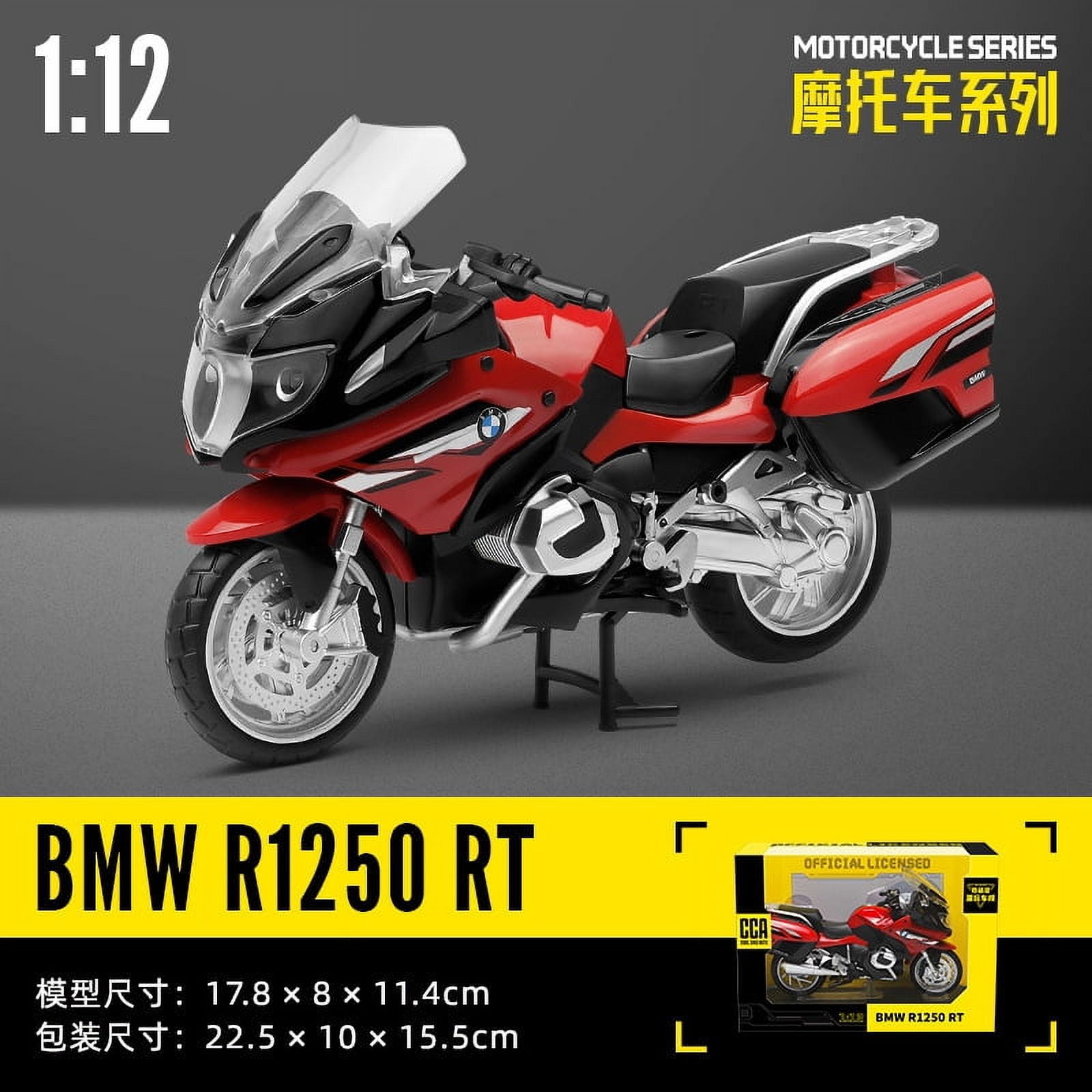 CCA 1:12 BMW R1250RT Motorcycle Alloy Diecast Model Simulation Collect Hobby Model Ornaments Gift For Friend Boys Display