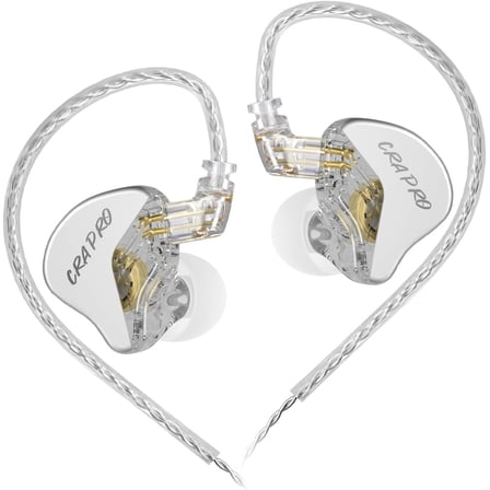 CCA CRA PRO in Ear Monitor Headphones, Ultra-Thin DLC Diaphragm Dynamic Driver Gaming Earbuds, Clear Sound & Deep Bass, IEMS for Singer Musicians Drummers DJ