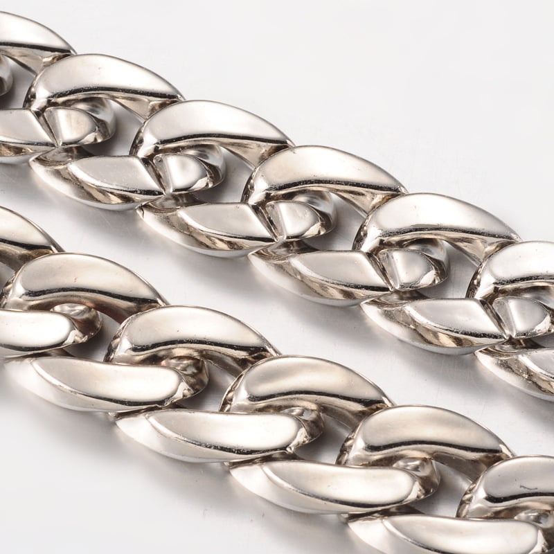 CCB Plastic Chains Twisted Curb Chains Platinum 24x17x5.5mm - Walmart.com