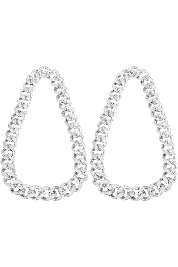 CCB Plastic Curb Chains without Spool/Card Paper Silver 810mm diy