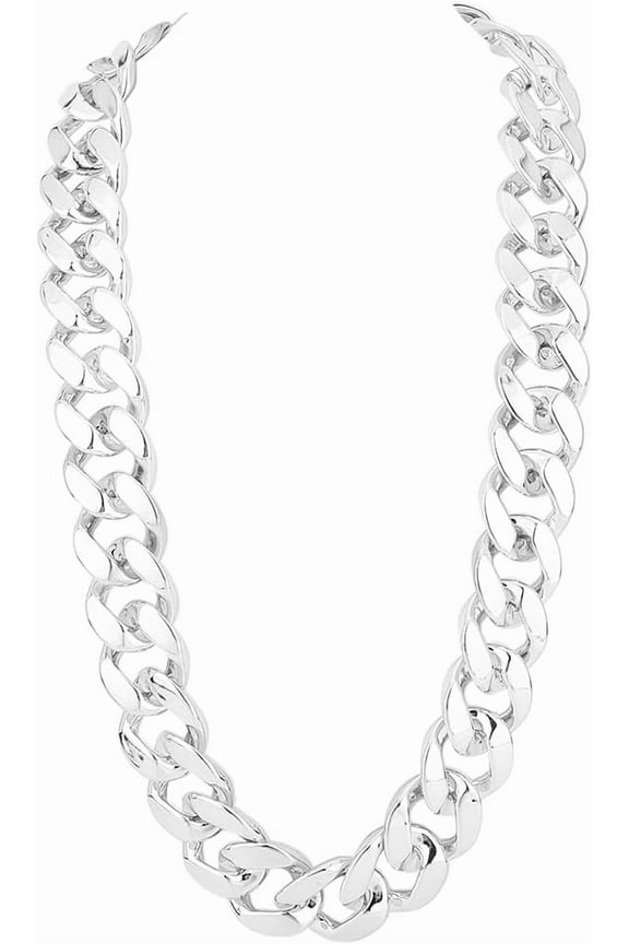 CCB Plastic Curb Chains without Spool/Card Paper Silver 890mm