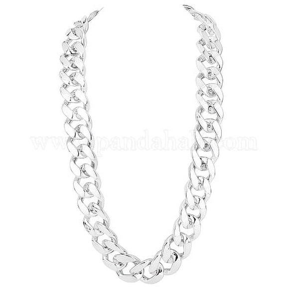 CCB Plastic Curb Chains without Spool/Card Paper Silver 920mm