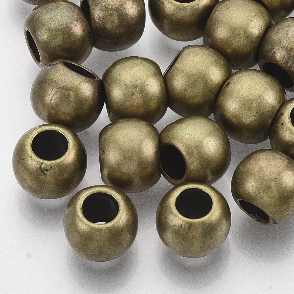 CCB Plastic European Beads Large Hole Beads Rondelle Antique Bronze 10x8mm Hole: 4.5mm about 1400pcs/500g