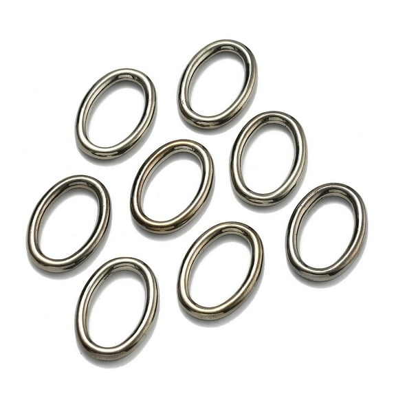 CCB Plastic Linking Rings Oval Gunmetal 26x18x3mm Inner Diameter: 11.5x20mm
