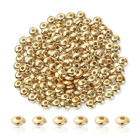 CCB Plastic Spacer Beads Abacus Golden 5x2mm Hole: 1.4mm