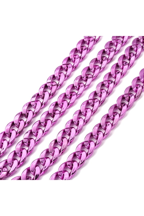 CCB Plastic Twisted Chains Curb Chain Hot Pink 24x17x5.5mm