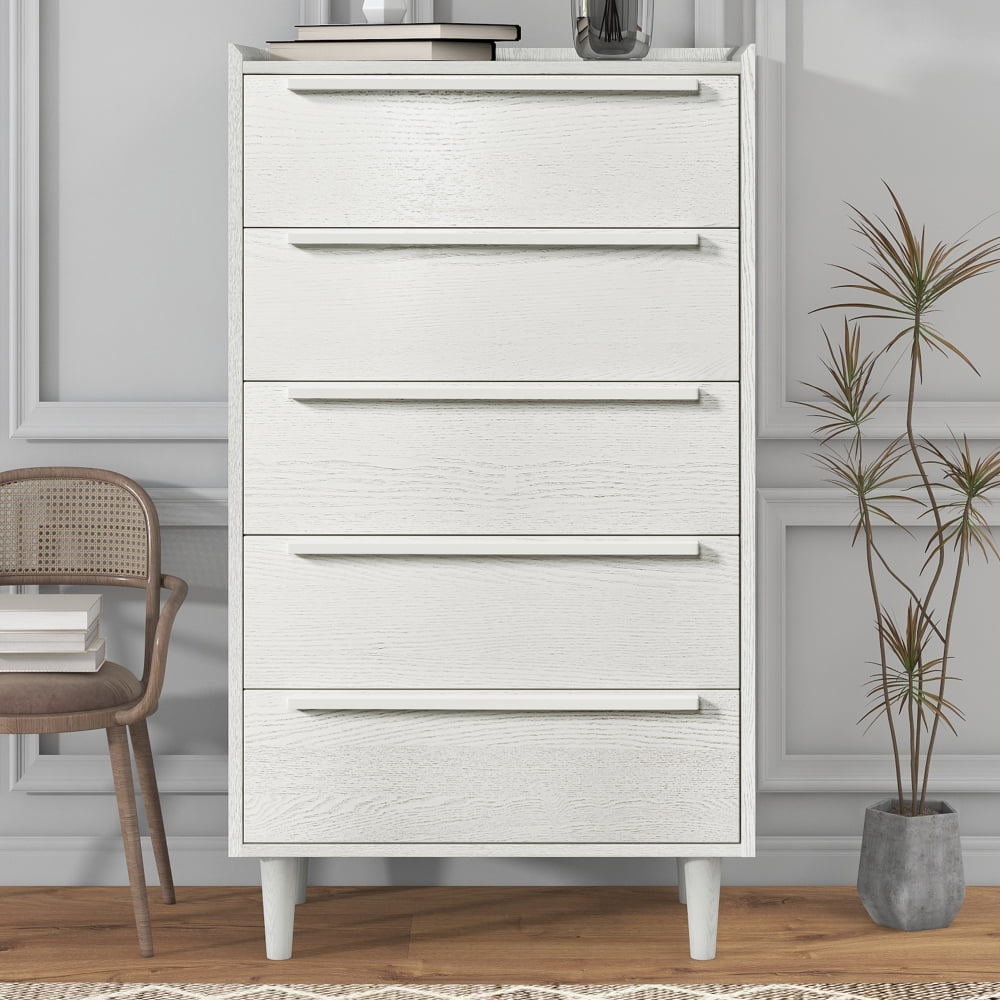 CCBUY 5 Drawer Chest, White Dresser for Bedroom, Dresser Organizer
