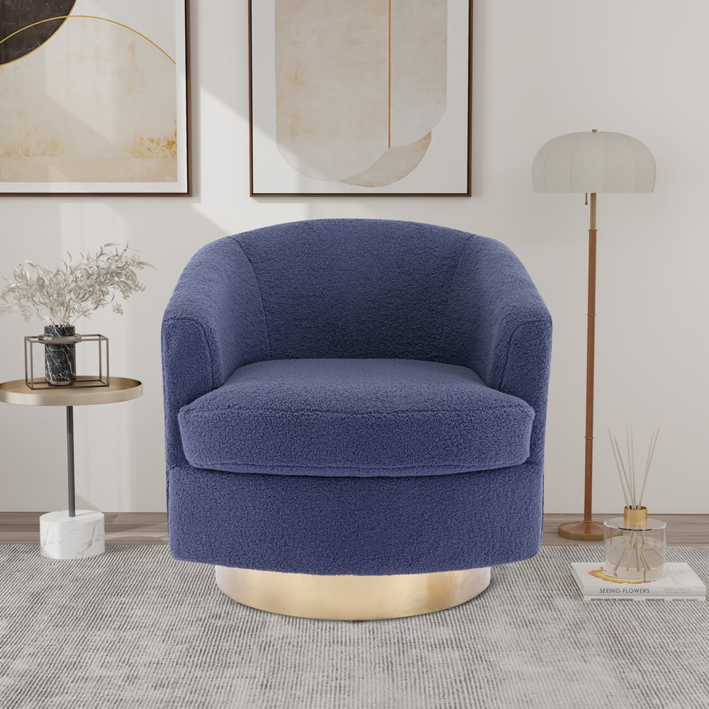 CCBuy 30.7 W Boucle Swivel Accent Barrel Chair Modern Comfy Sofa