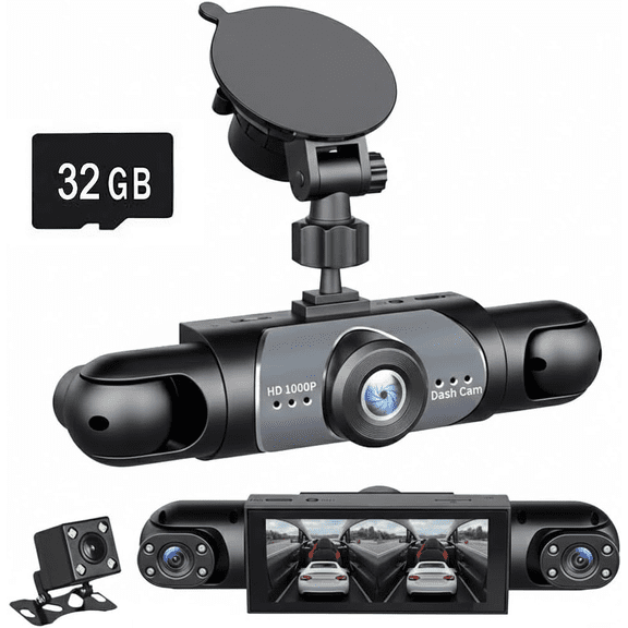 CCCHCY 360° 4 Channel Car Dash Cam 1080p Full View Car Dashcam System,Night Vision,Loop Recording,Parking Monitor