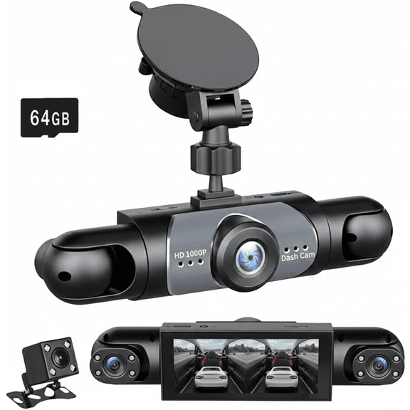 CCCHCY 360° 4 Channel Car Dash Cam 1080p Full View Car Dashcam System,Night Vision,Loop Recording,Parking Monitor