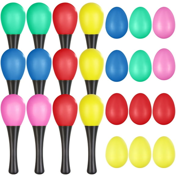 CCCYMM 24 Pcs Shakers Musical Instrument Set Plastic Maracas And Egg Shaker For Kids Maracas Percussion Musical Instruments For
