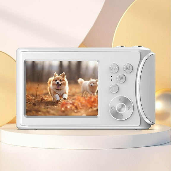 CCD Student Digital Camera 18X Digital Zoom,2.4 Inch Color Screen,HD 1080P Video Recording,Night Vision,Face Detection,Rechargeable Battery,Easy Operation Silver