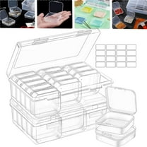 CCF Small Clear Plastic Beads Storage Container and Organizer Transparent Boxes with Hinged Lid for Storage of Small Items, Jewelry, Diamonds,Nail