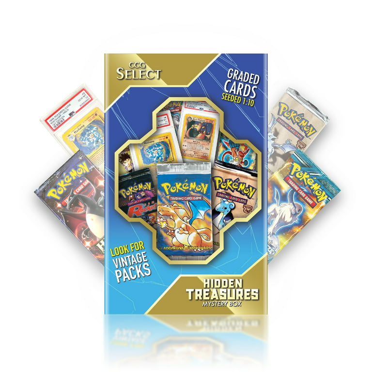CCG Select | Hidden Treasures Mystery Box | 4 Booster Packs + Bonus Items |  Compatible with Pokemon Cards