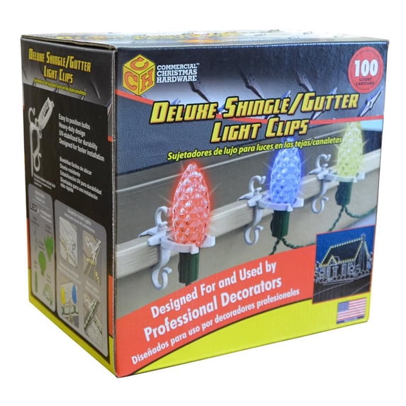 Gutter Screen Light Clips CCH Deluxe Shingle/Gutter Light Clips 100 pk - Walmart.com