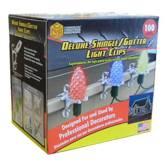 CCH Deluxe Shingle/Gutter Light Clips 100 pk