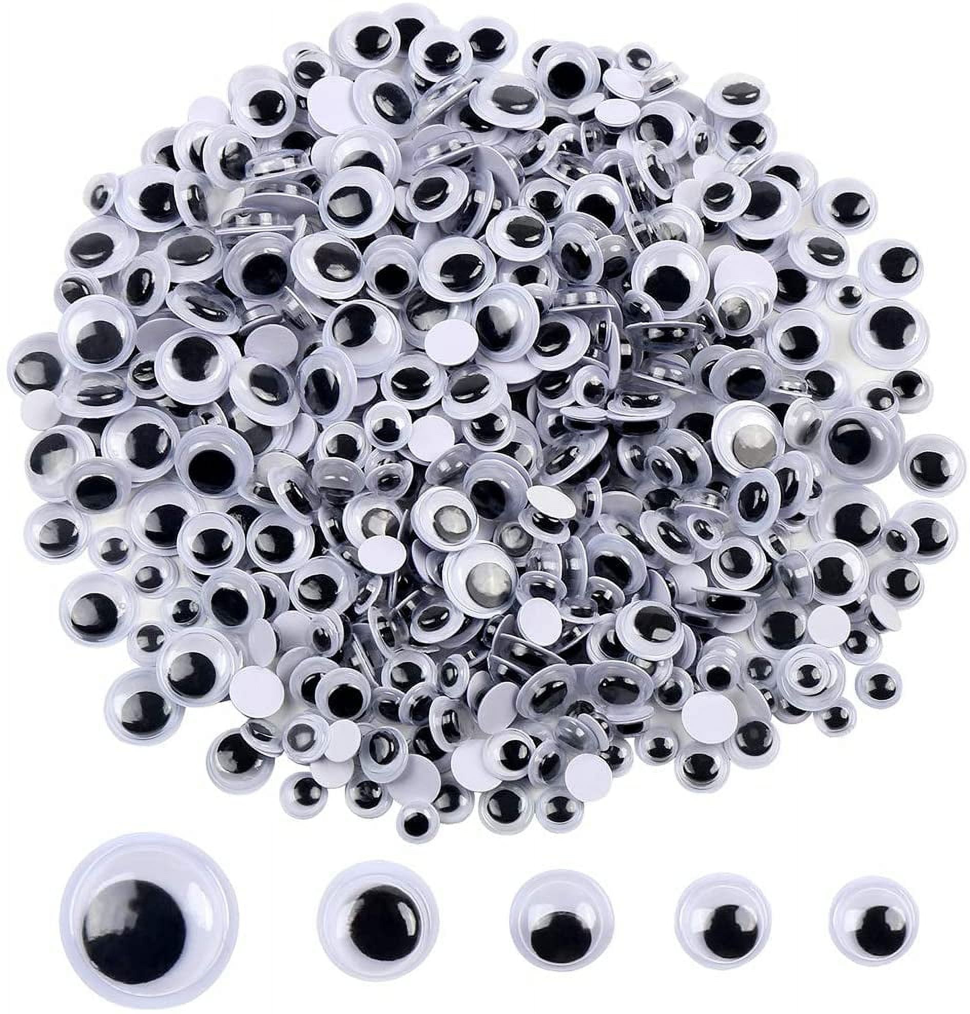 CCINEE 500 Pieces 6mm -12mm Black Wiggle Googly Eyes with Self-adhesive for  Crafts Decorations 