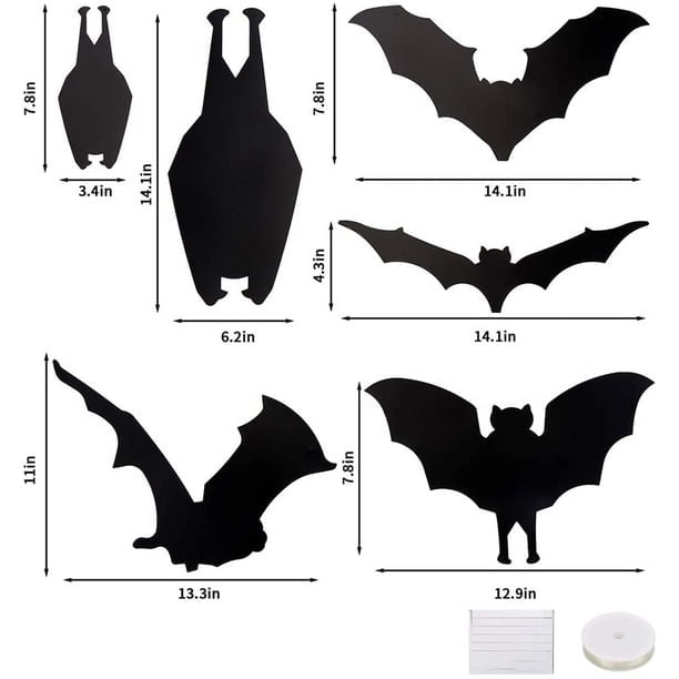 CCINEE Halloween Bat Decoration Large Hanging Bat Wall Decal Window