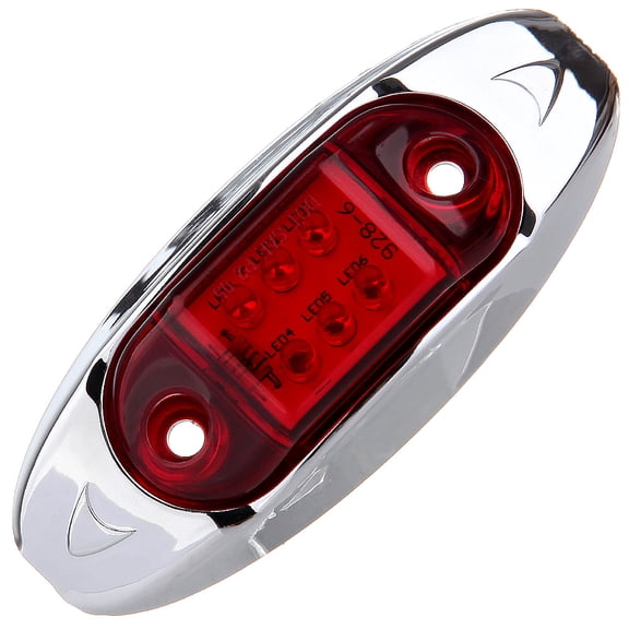 CCIYU 1 Pack Red 3 Light 6 LED Clearance ID Light Bar + 2 Pack Red 6 Diode Clearance Light Lamp Side Marker Light Universal Waterproof 12V Replacement fit for Trailer Bus Truck Boat