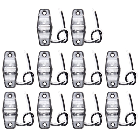 CCIYU 10x 2 Diode Amber LED Light Universal Mount Clearance Side Marker Trailer 1"x2.5"