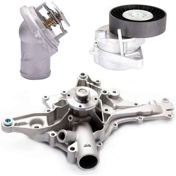 CCIYU 1122000370 AW9379 A1122010601 1121501 Tensioner Water pump Engine Thermostat Assembly Fit for 2001-2005 Mercedes-Benz C240 1998-2000 Mercedes-Benz C280 2001-2005 Mercedes-Benz C320