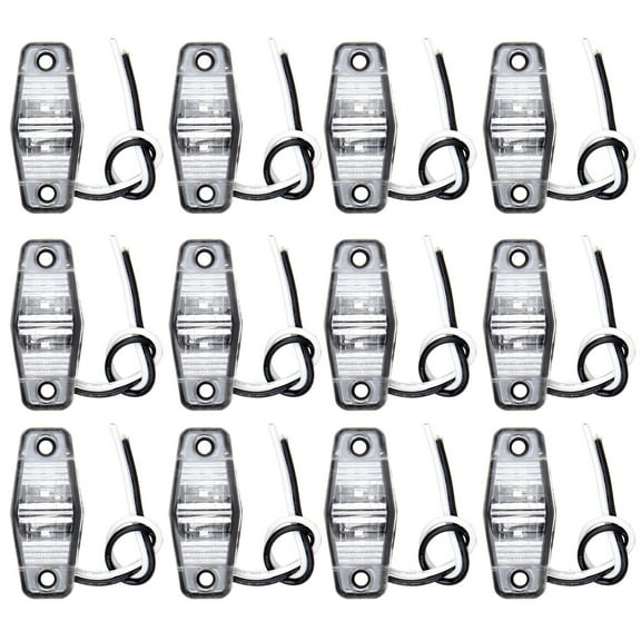 CCIYU 12pcs 2 Diode Amber Universal LED Fender Marker Lamp Kits Clear Lens Waterproof Trailer Automotive Boat Side Marker Lights